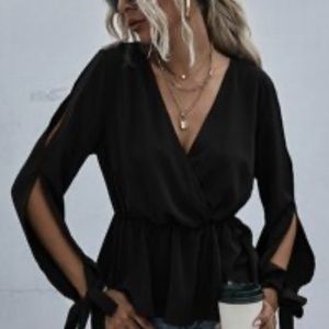 Shein black peplum top